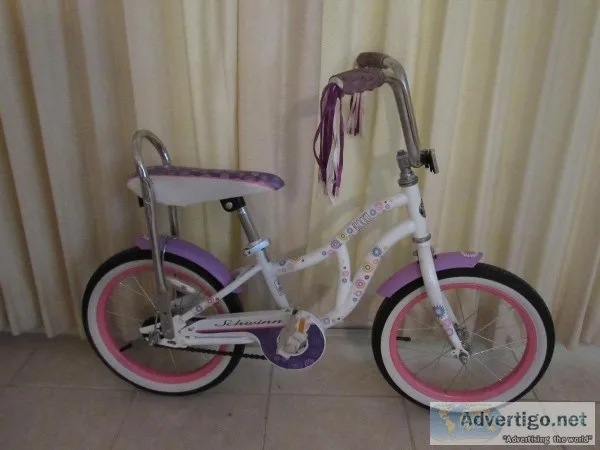Schwinn Bloom kids bike 16-inch wheel girls pink banana seat By 