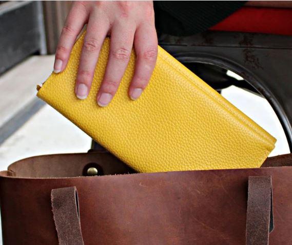Best CANARY YELLOW LEATHER WALLET  KERRY NOEL