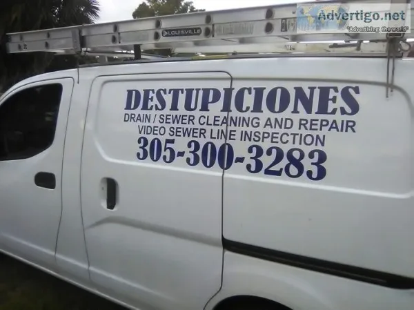 Coral gables destupiciones,  drain cleaning 305 300 3283