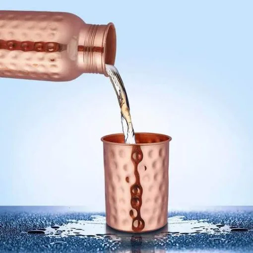 Tamram copper water bottle with 2 copper glass