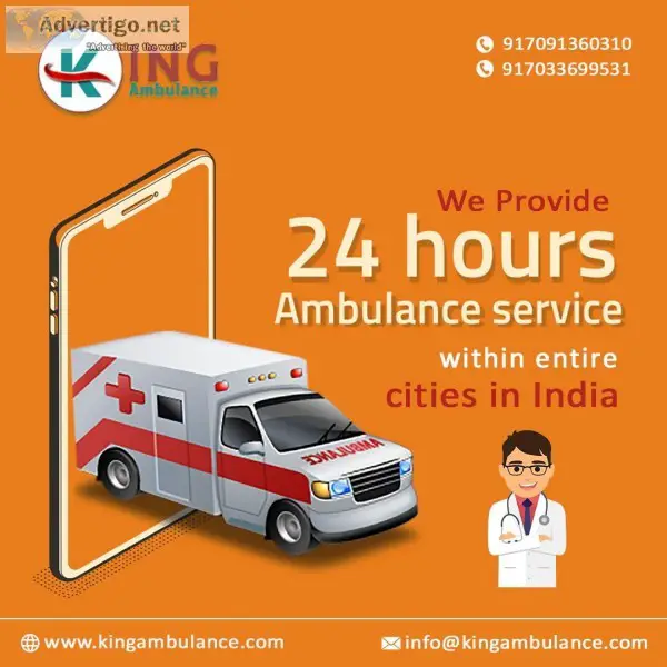 King ICU Road Ambulance Service in Gandhi Maidan