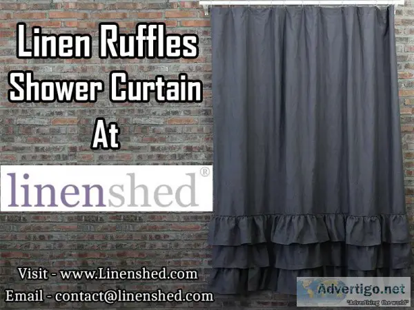 Linen Ruffles Shower Curtain At LINENSHED