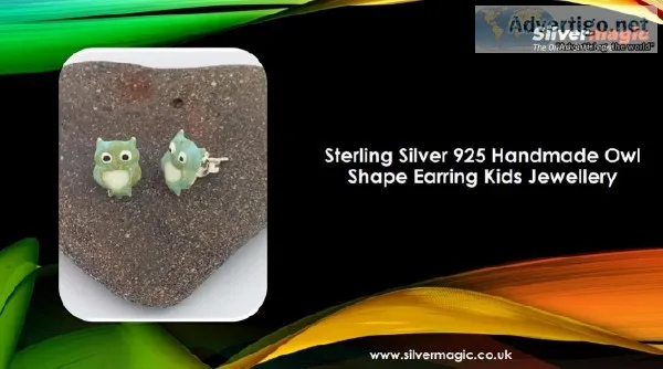 Sterling Silver 925 Handmade Owl Shape Earring Kids Jewellery