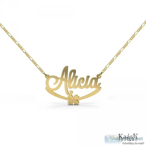 Personalized Name Necklace with Banner Gold Plated