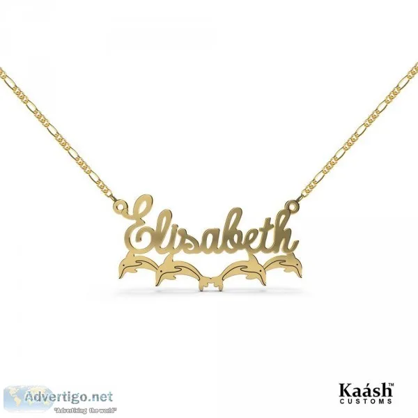 Personalized Name Necklace with Banner Gold Plated