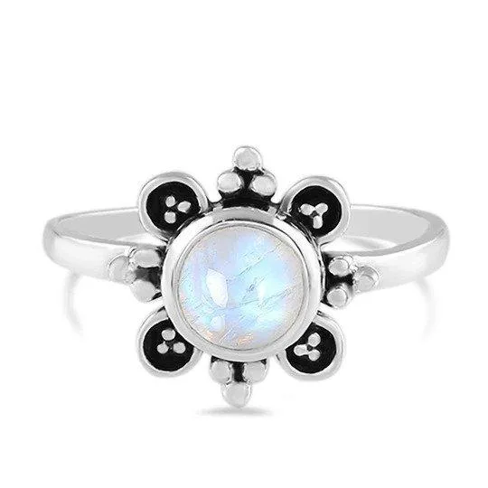925 STERLING SILVER MOONSTONE RING-TREMENDOUS BUTTERFLY