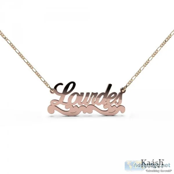Personalized Name Necklace with Banner Rose Gold Plated