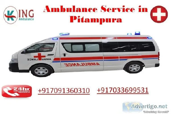 Hired King Ambulance Service in Pitampura with ICU-Support