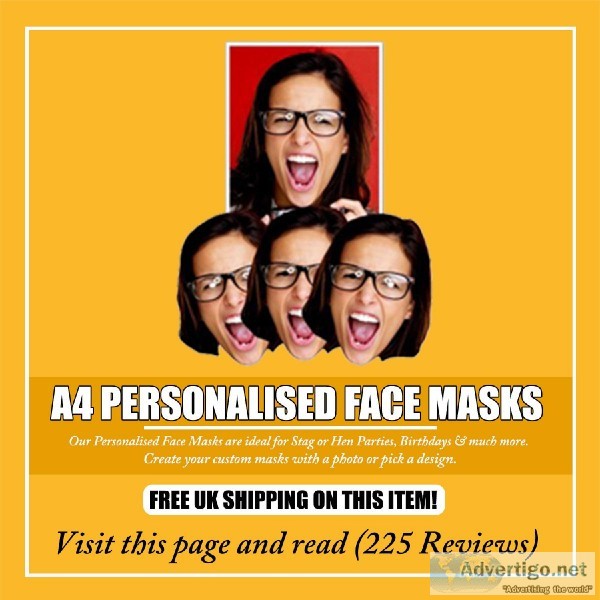 A4 Personalised Face Masks