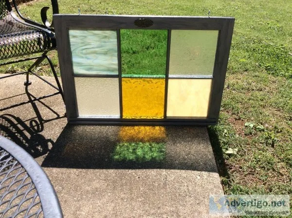 Stain Glass Wood Window - Multi Color