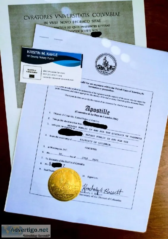NYC ACADEMIC DOCUMENT APOSTILLE SERVICES (917-273-4067)