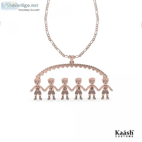 Six Boys Pendant Personalized Initial Letters