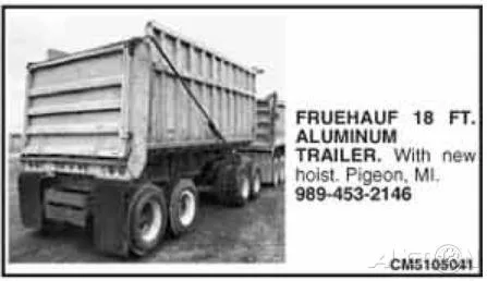 1970 Fruehauf 18 Foot Aluminum Pup Trailer