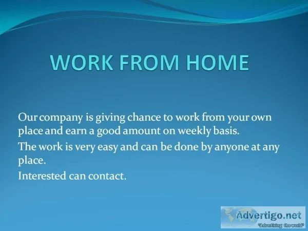 We are providing home base job