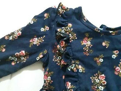 Wonder Nation baby girl dress Blue Cove with Flower Prints 3-6 m