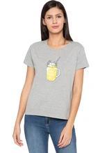 Shake Things Up Print Grey Melange Tee