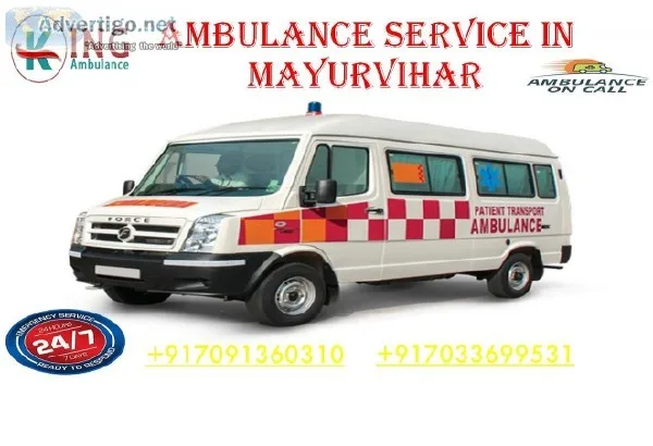 Best and Low-fare Ambulance Service in Mayur Vihar