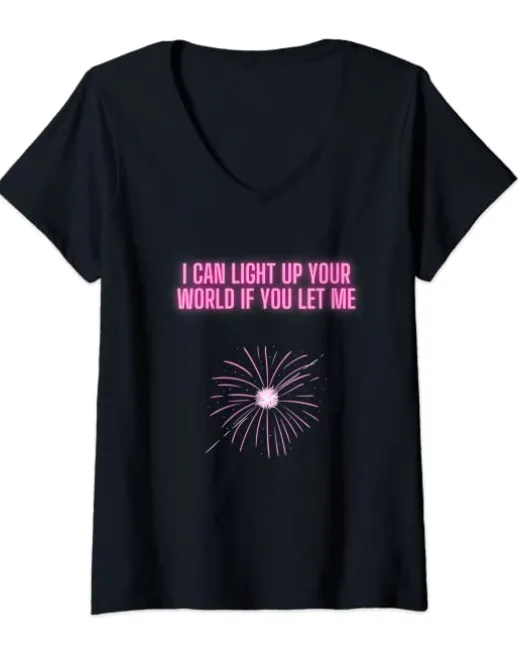 I Can Light Up Your World V-Neck T-Shirt