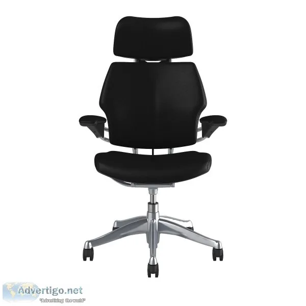 Freedom Headrest Polished Aluminium - Leather Bizon Black