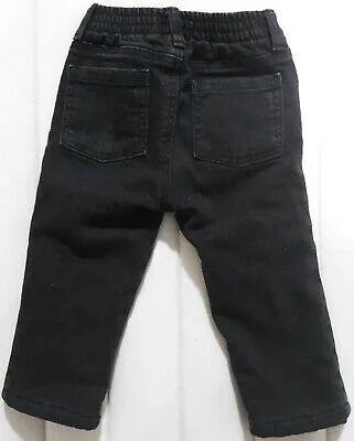 Pre owned Old Navy Flannel-Lined jeans color black rinsed baby b