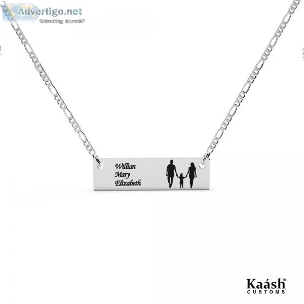 Bar Pendant With Names Silver