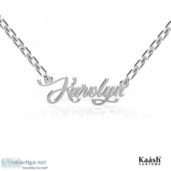 Name Necklace White Gold Plated