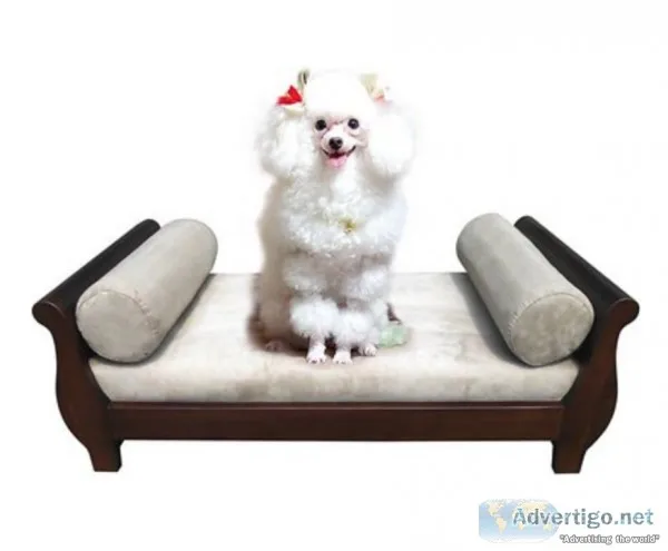 D-Art Collection Mahogany Sleigh Dog Bed Brown Medium