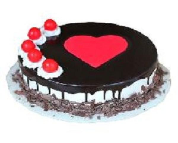 Choco Vanilla Heart Jelly Cake