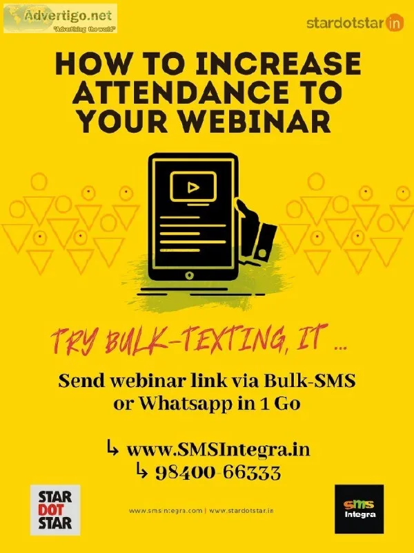 Send webinar link via Bulk-SMS or Whatsapp in 1 Go