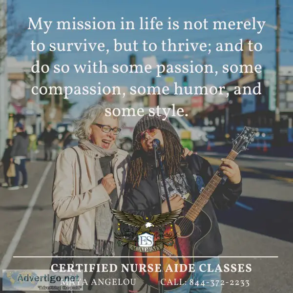 Mission in Life is to Thrive - Certified Nurse Aide Classes