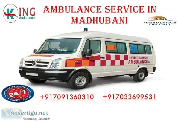 Hired King Ambulance Service in Madhubani at an Affordable Rate