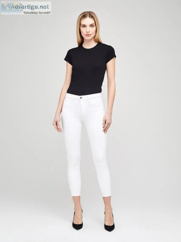 Women&rsquos White Cropped Jeans