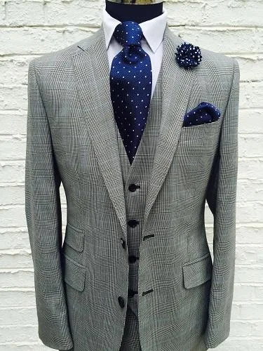Blue Prince of Wales Check 3 Piece Suit  Suit Hire Hemel Hempste