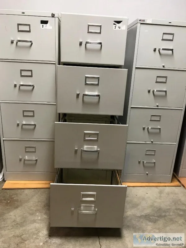 Hon brand 4-drawer metal file cabinets for sale