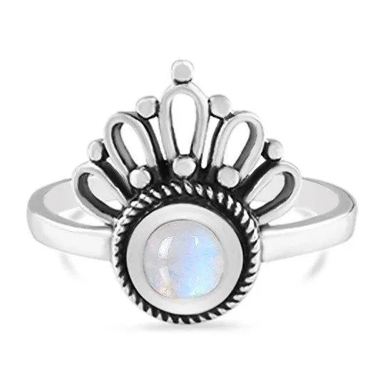 STERLING SILVER MOONSTONE RING-MAGIC CROWN