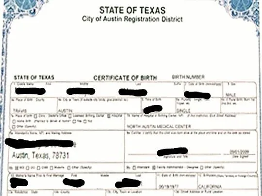TEXAS BIRTH CERTIFICATE RUSH APOSTILLE SERVICES IN MANHATTAN