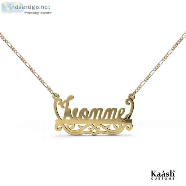 Personalized Name Necklace with Banner Gold Plated