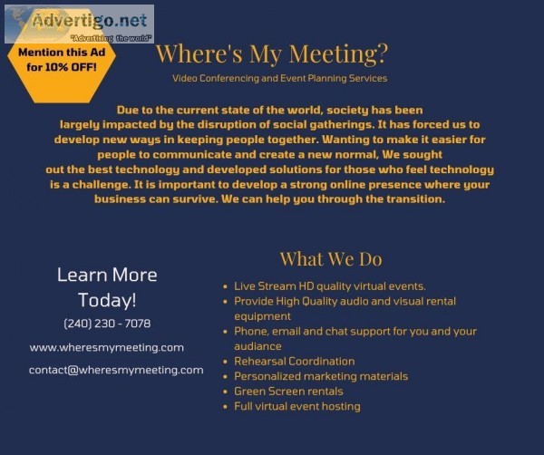 Need help going virtual Where s My Meeting.com Can help