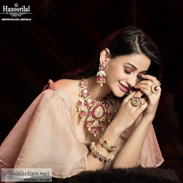 One of the finest hazoorilal polki jewellery sets