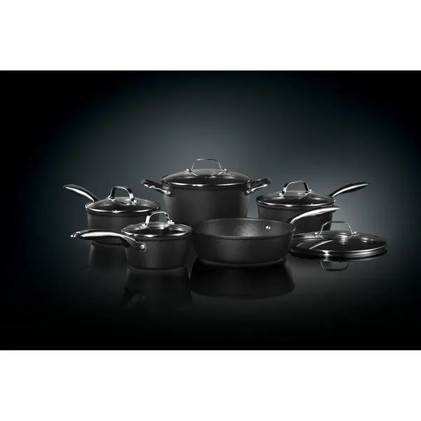 10-Piece Cookware Set With Stainless Steel Handles
