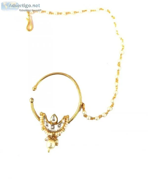 Dishis Designer Galleries Fashion and Silver Kundan Nath Jewelle
