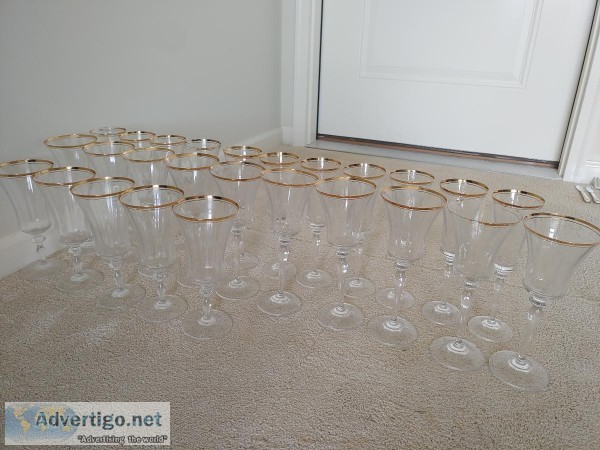 Mikasa Jamestown Gold Crystal Goblets