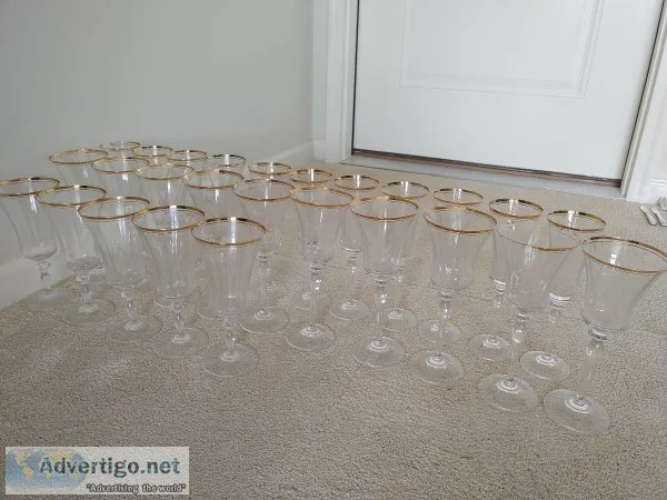 Mikasa Jamestown Gold Crystal Goblets