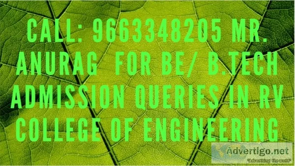 96633482O5 RV COLLEGE OF ENGINEERING Bangalore Admission through