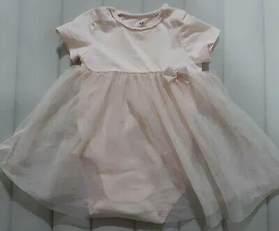 Pre owned HandM baby girls organic cotton tutu dress pink pastel