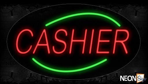 Cashier With Arc Border Neon Sign