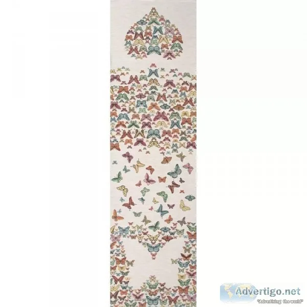 BUTTERFLIES WHITE DECORATIVE TABLE MAT