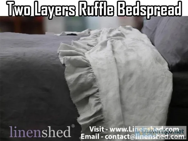 Two Layers Ruffle Bedspread At LINENSHED