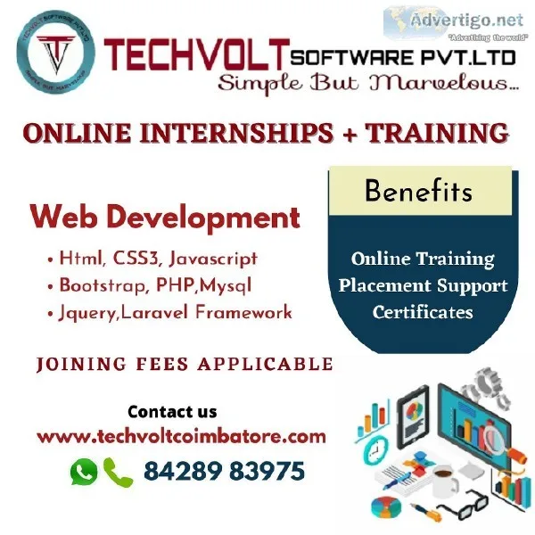 Final year Internship  Online Internship Project  Techvolt Softw