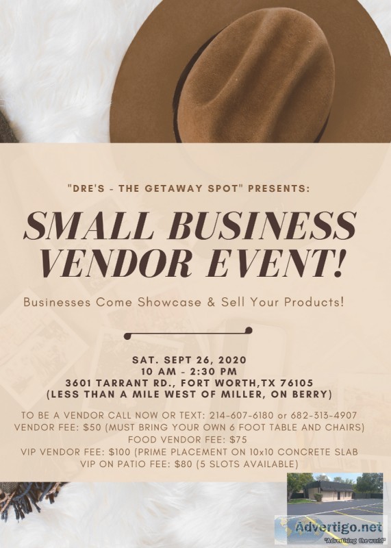 VENDORS WANTED FOR VENDOR EVENT